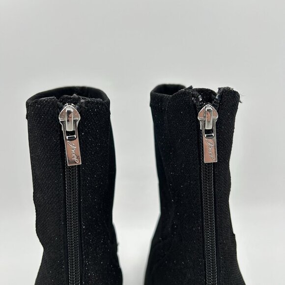 BADGLEY MISCHKA Jewel Black Sparkle Glitter Stretch Pointed Stiletto Booties 9.5 - Picture 7 of 10